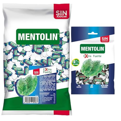Mentolín caramelos garganta extra fuerte s/a bolsa 1kg y de regalo extra fuerte s/a bolsa 100g