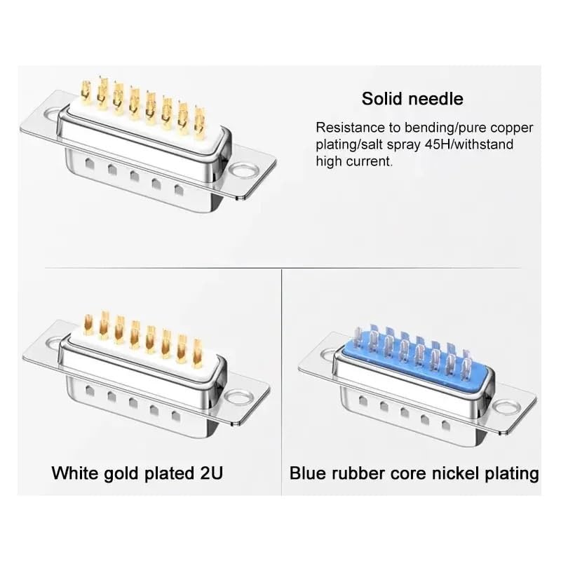 DB15 Welding Male Female Connector 2 Rows 15 Pin Soldering Plug Serial Port Connector DB 15Pin Butt Joint Plug Adapter(Solid Female-S)