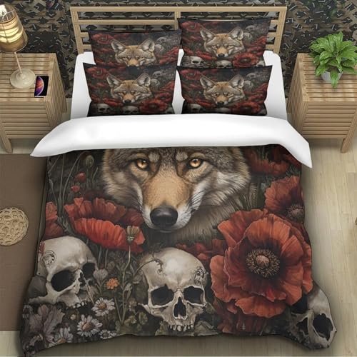 Housse de couette loup parure de lit résistante en microfibre - 5