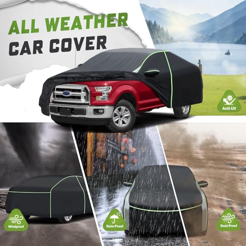 Image of Mixsuper Liner Car Cover for Ford F-150 F-250 F-350 2001-2026 (Only for 5.5Ft Bed), 7 Layers Waterproof Car Cover Accessories for F150 F250 F350 with Zipper Door, Windproof Straps, Reflective Strips