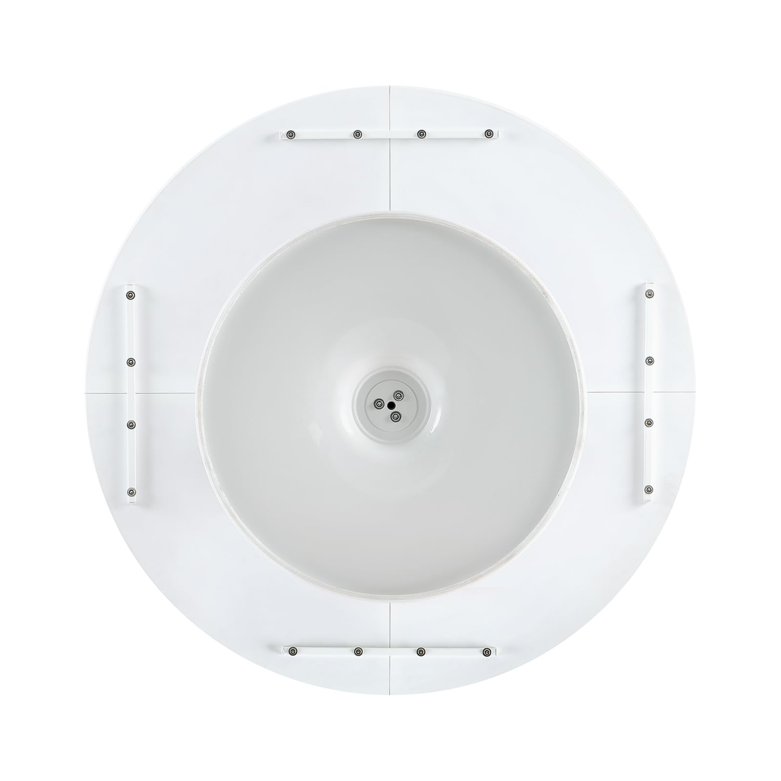 Mesa de Comedor Redonda con 4 sillas, Conjunto de Muebles para Balcones pequeños, Conjunto de Muebles de jardín para jardín, Patio y balcón, Mesa Blanca (Ø 120 cm) + 4 sillas Negras