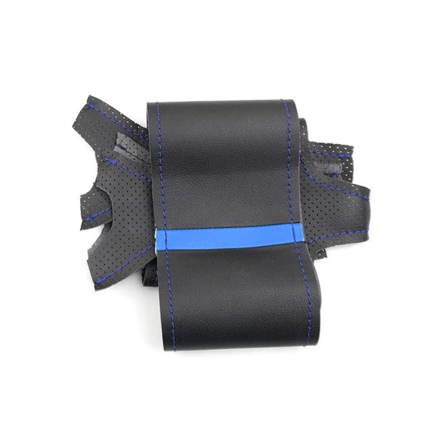 Funda Volante Para Benz Para R-Class R320 2009-2013 Protector Volante Coche Embellecedor Perforado Coche Cubre Volante(Blue line-Blue bar)