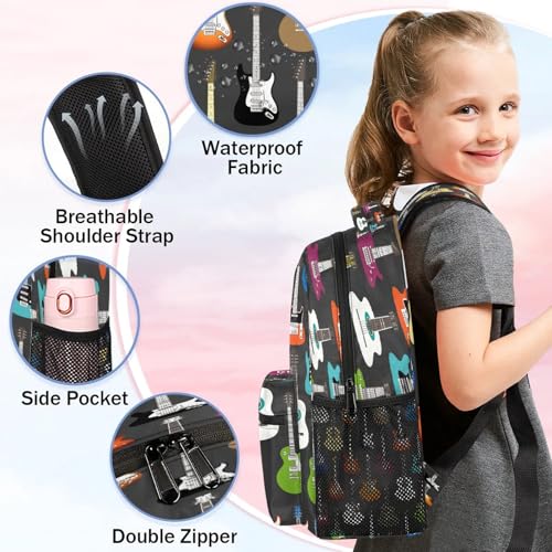 Toprint Music Musical Instruments Guitar Backpack Travel Shoulder Bag Bookbag Daypack for Girls Boys Men Women2