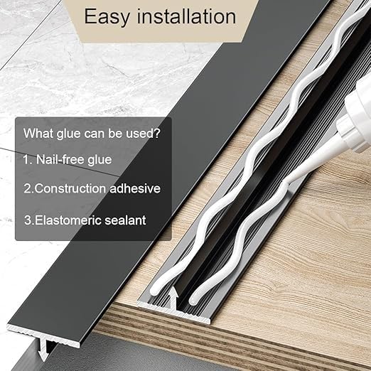 T-Profile - Tira de transición gris duradera para suelos laminados y parquet, 1,2 cm de altura, solución de puerta sin costuras, perfecta para renovación del hogar