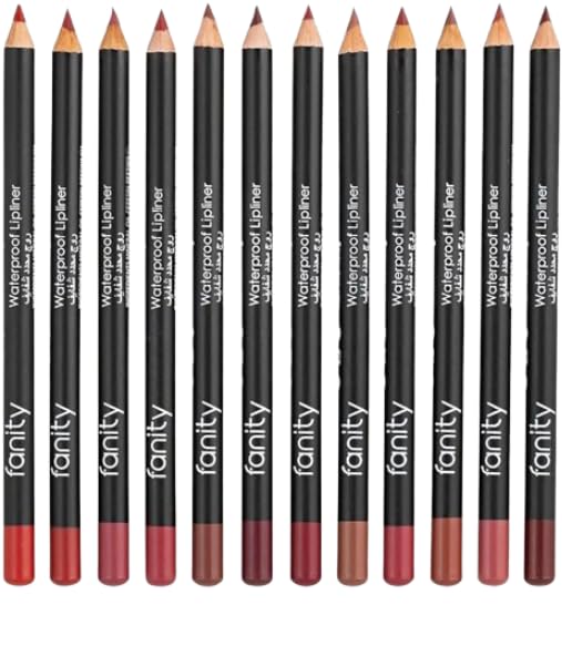 Fanity Lip Liner Long Lasting Waterproof The Perfect Choice For Various Occasions Sticks 12 Colours Set Pack outer color White or Black