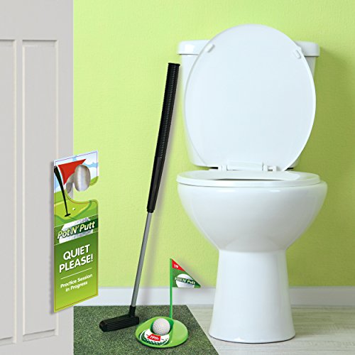 Mini Golf Set Toilet Game – Indoor Golf Practice Putting as Potty Putter Bathroom Games Perfect Gag Gifts for Men and Women - Funny Novelty Toy 1 Set