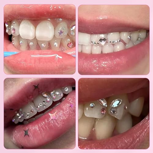 30 Pcs zahnstein schmuck,tooth gem kit,zahnschmuck,zahnstein set,Tooth Gem,Geeignet für Partys,Den Alltag Usw,mit 1445 Strasssteinen und 5 Marquise-Diamanten