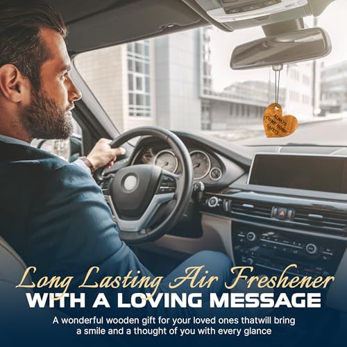 Image of Car Fragrance for 365 Days FreshWood Always Come Home Safely ❘ Rear View Mirror Air Freshener ❘ Mirror Car Hanging Ornament ❘ Gift for Him ❘ Gift for Her ❘ Hanging Car Freshener ❘ Love Gift