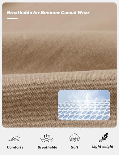 MoFiz Mens Casual Pants Lightweight Linen Summer Beach Lounge Pants3