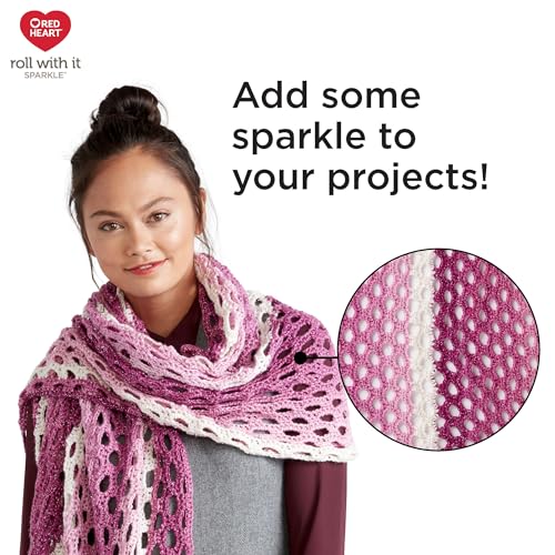 Image of Red Heart Roll with It Sparkle Sedona Yarn - 3 Pack of 5.3oz /150g - Blend - 4 Medium (Worsted) - 561 Yards - Knitting /Crochet