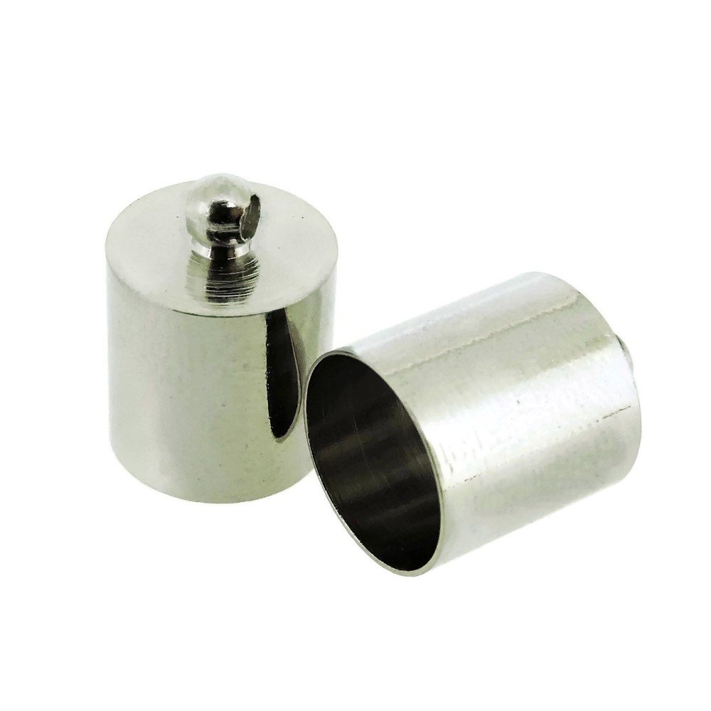 Jewelry Making End Caps - End Cap (10 pcs) - Inner Diameter 9mm (Silver Tone)