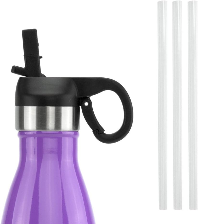 ICONIQ Pop Up Straw Cap for 17 Ounce Insulated Water Bottles (Black)