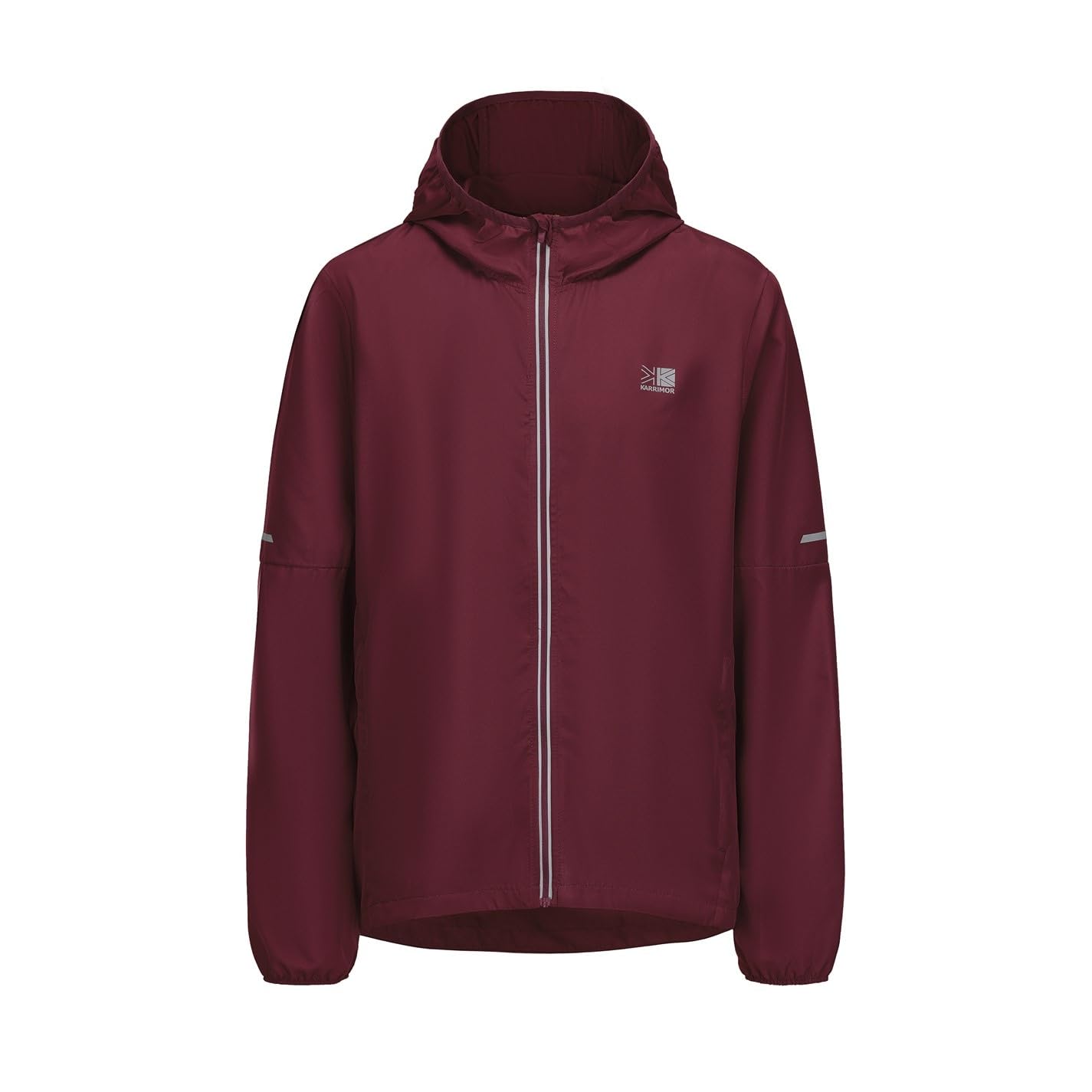 Karrimor Men's Water Resistant Hooded Long Sleeve Performance Running Jacket - Berry - S