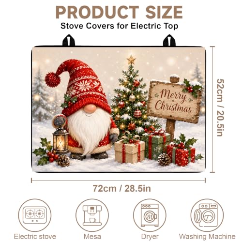 Image of Stove Top Cover for Electric Stove: 28''x20'' Stove Cover Elevate Your Kitchen Reliable Heat Protection,Non-Slip Kitchen Decor (Gnome)