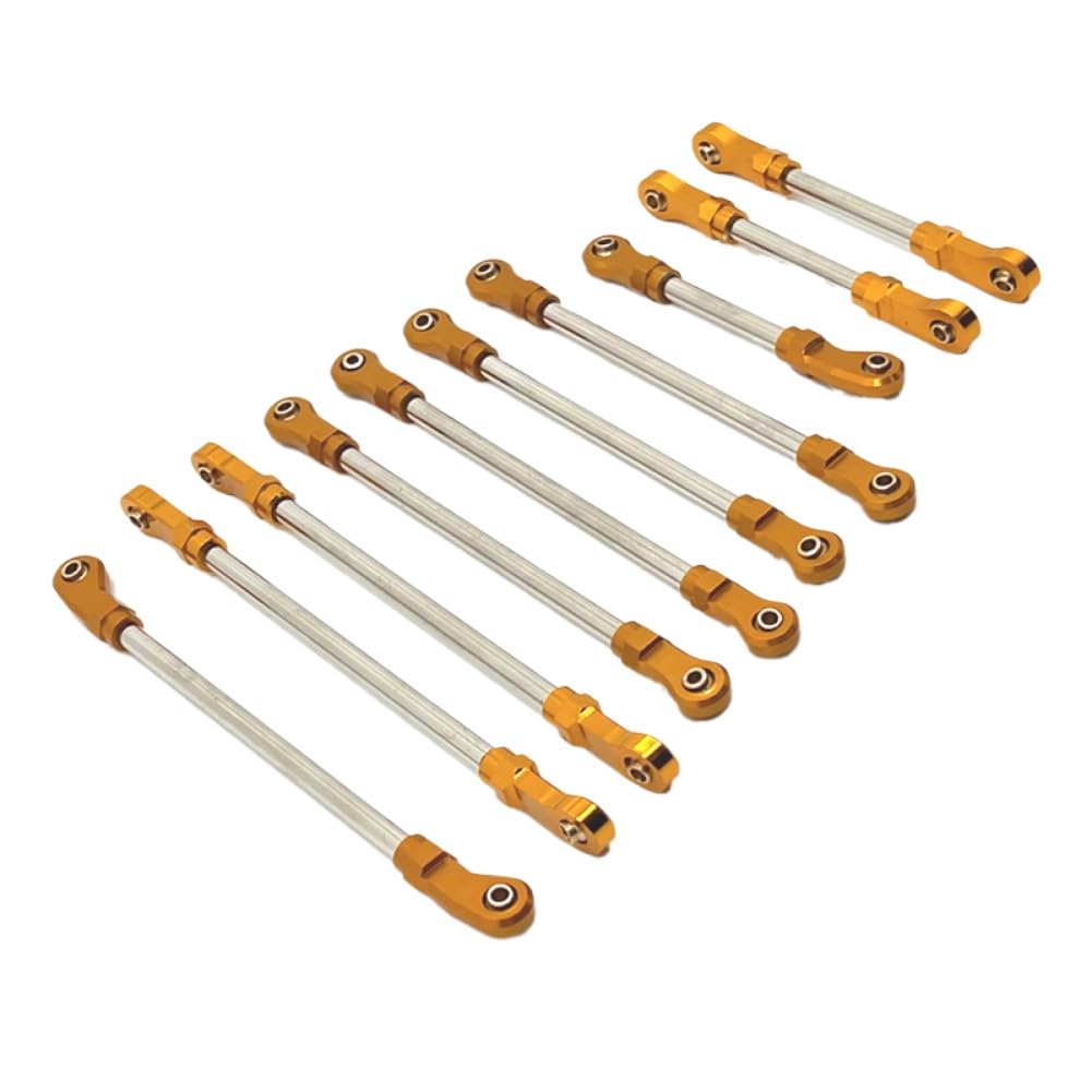 Biela Mejorada de Metal para Piezas de Coche RC 1/10 R1001 R1002 R1003 compatibles con Modelos RC a Escala 1/10(Yellow)