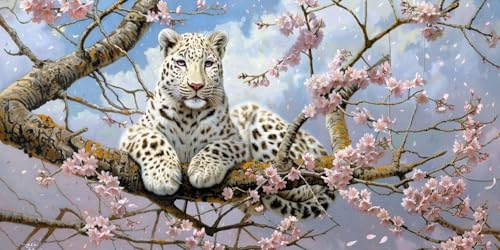 Kit Strass Point de Croix léopard 80x160cm | Cadeau idéal diamond painting adulte créatif