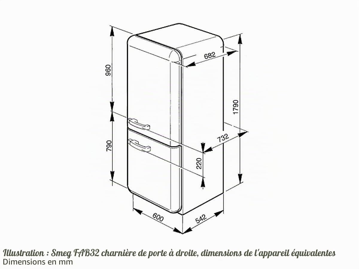 Smeg fab32bls7 Réfrigérateur Congélateur Combi/A +/179 cm Hauteur/292 kWh/an/205 L refroidissement partie/103 L Partie Congélateur/Bleu foncé, rechtsanschlag