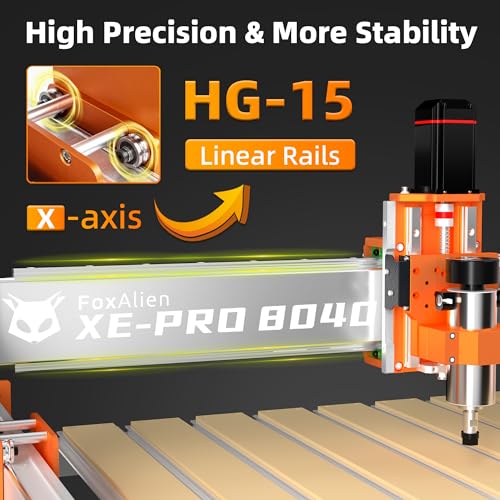 FoxAlien XE-PRO 8040 X-axis Extension Kit with Upgraded Hybrid Spoilboard Worktable, Compatible with XE-PRO CNC Router Machine - Image 3