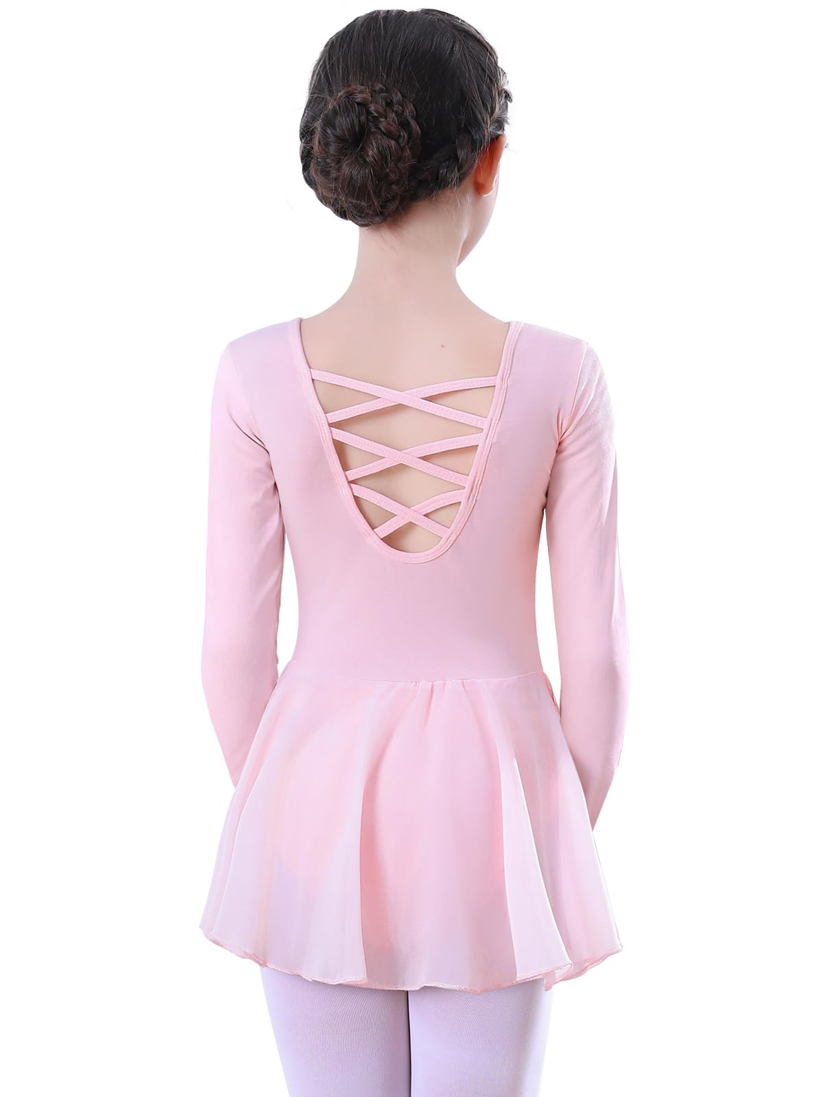Tancefair Balletkleding voor Meisjes balletjurk balletshirt Kinderen V-hals Kort/lange dansjurk met chiffon rok