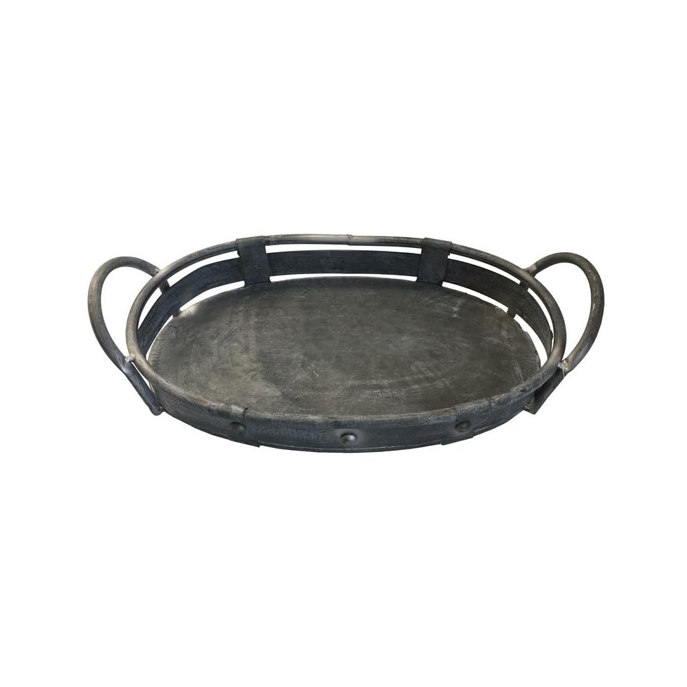 Set de 3 bandejas de metal gris L.47-40-31 cm