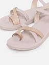 Marc Loire Women’s Black Solid Open Toe Flats PU Upper with Padded Insole & TPR Sole Comfortable Open Toe Flat Sandals for Office, Casual (Cream, UK Footwear Size System, Adult, Women, Numeric, Medium, 4) gallery image