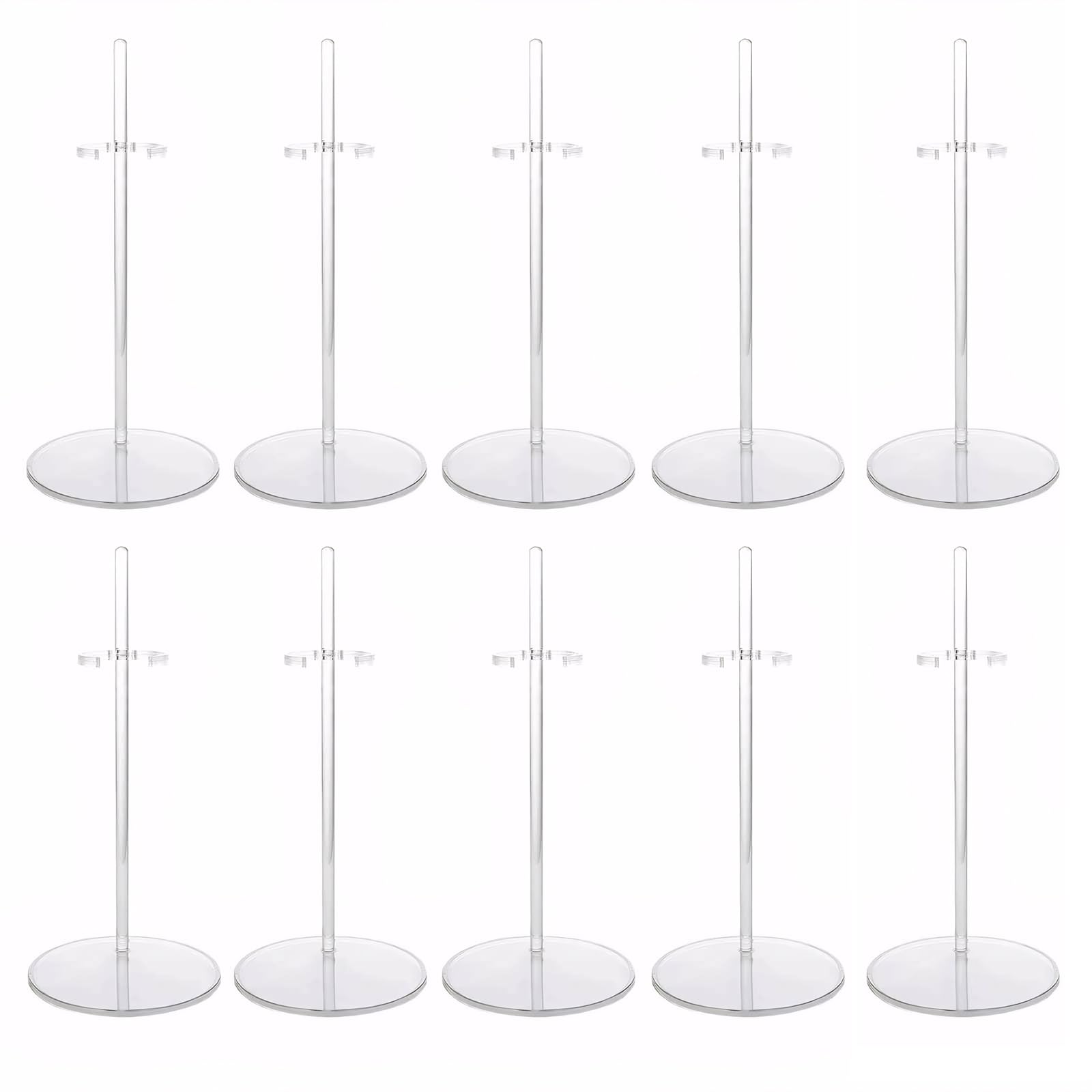 Supporto per Bambole Trasparente Set 10 con Gancio PVC