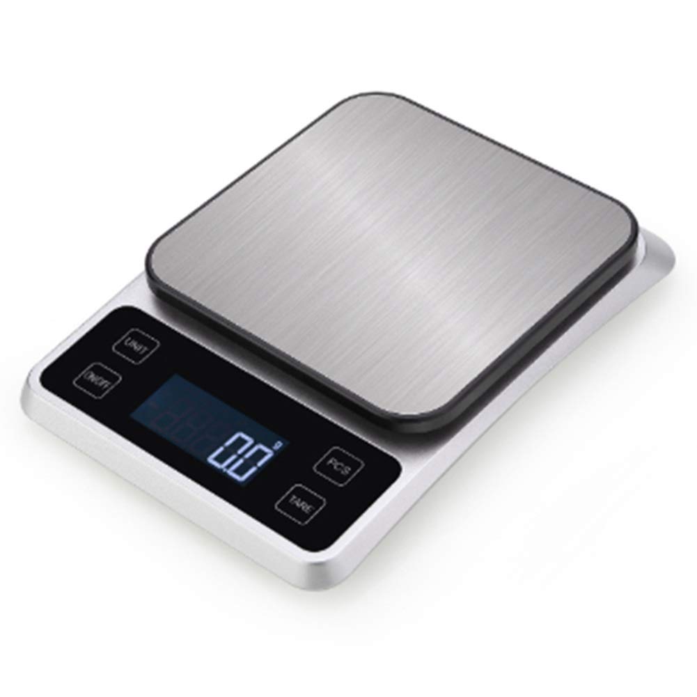 Cyfrowa waga do kawy w prostym stylu Kuchnia waga spożywcza, wyświetlacz LCD, obieranie, precyzyjna waga elektroniczna odpowiednia do użytku domowego (5KG/1g)