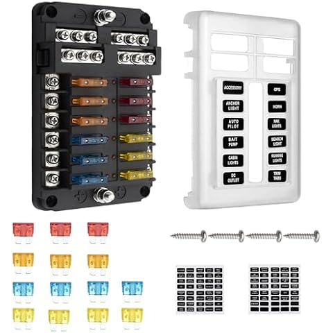 ZEALfix 12 Way Blade Fuse Box with Light Cover