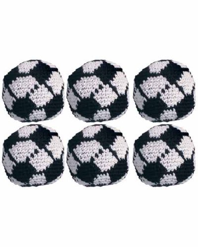 Set of 6 Hacky Sacks - Soccer Ball