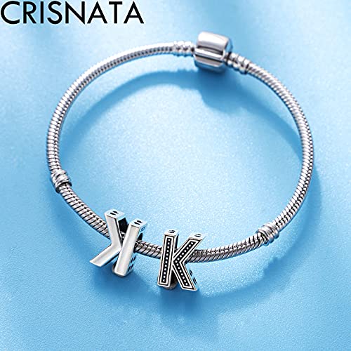 Vintage Initial A-Z Letter Charms, 925 Sterling Silver 26 Alphabet Beads Openwork 4 Leaf Clover, fits European Bracelet Necklace, Idea Gift for Family/Lover/Friends3