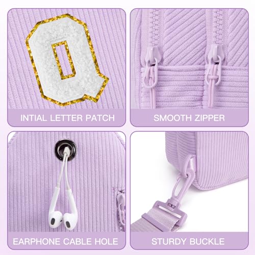Image of Viverte Small Corduroy Sling Bag Initial Crossbody Bag Fanny Pack for Girls Personalized Birthday Gifts for Teen Girls Gifts