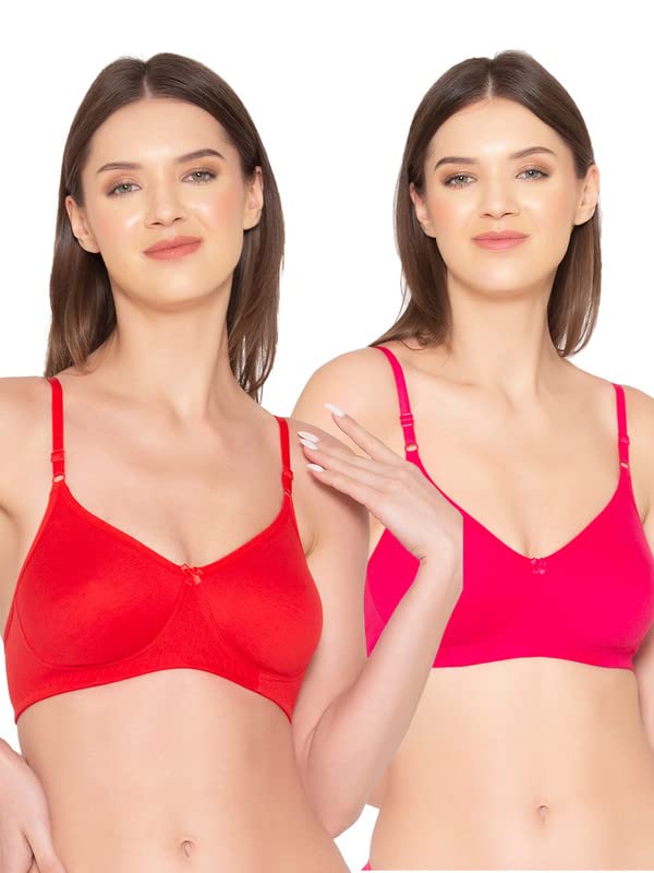 Image of Groversons Paris Beauty Women's Pack of 2 Seamless Non-Padded, Non-Wired Bra (COMB09)