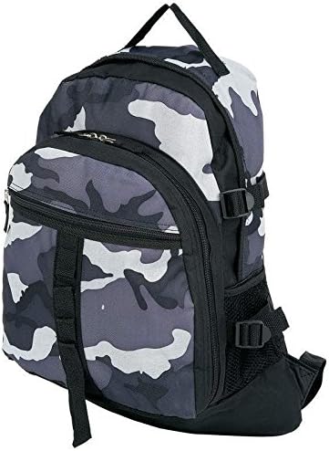 18" Black Grey Urban Camo Backpack Day Pack Shoulder Gear School Book Bag Tote
