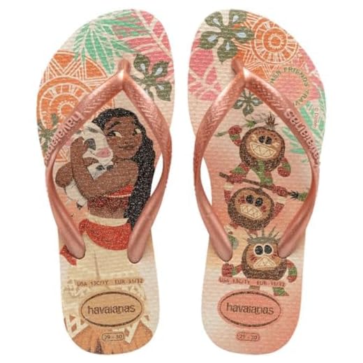 Chinelo Infantil Havaianas Slim Princesas Disney Menina (Rosa Clay, BR, Criança de 4 a 8 anos, Faixa Numérico, M, 25, 26)