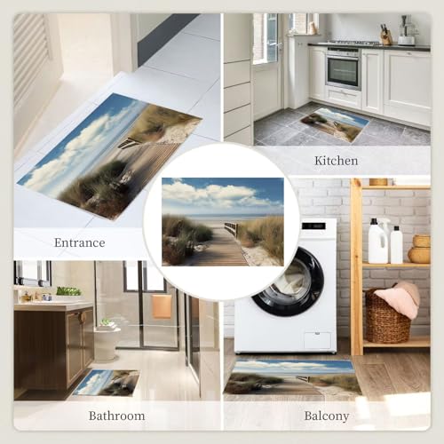 Tapis antidérapant lavable en machine imprimé bord de mer - 7