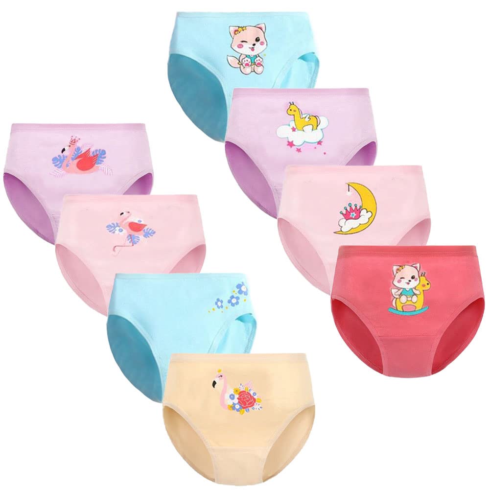 FedMois Pack de 8 Bragas Algodón de Niña Ropa Interior con Diseño de Animal 2-9 Años