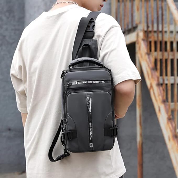 Image of Multi-functional Backpack Cross Sling Bag For Men&Women Shoulder Crossbody Waterproof Sling Backpack Bag with USB Charging Port for Travel Messenger Bag