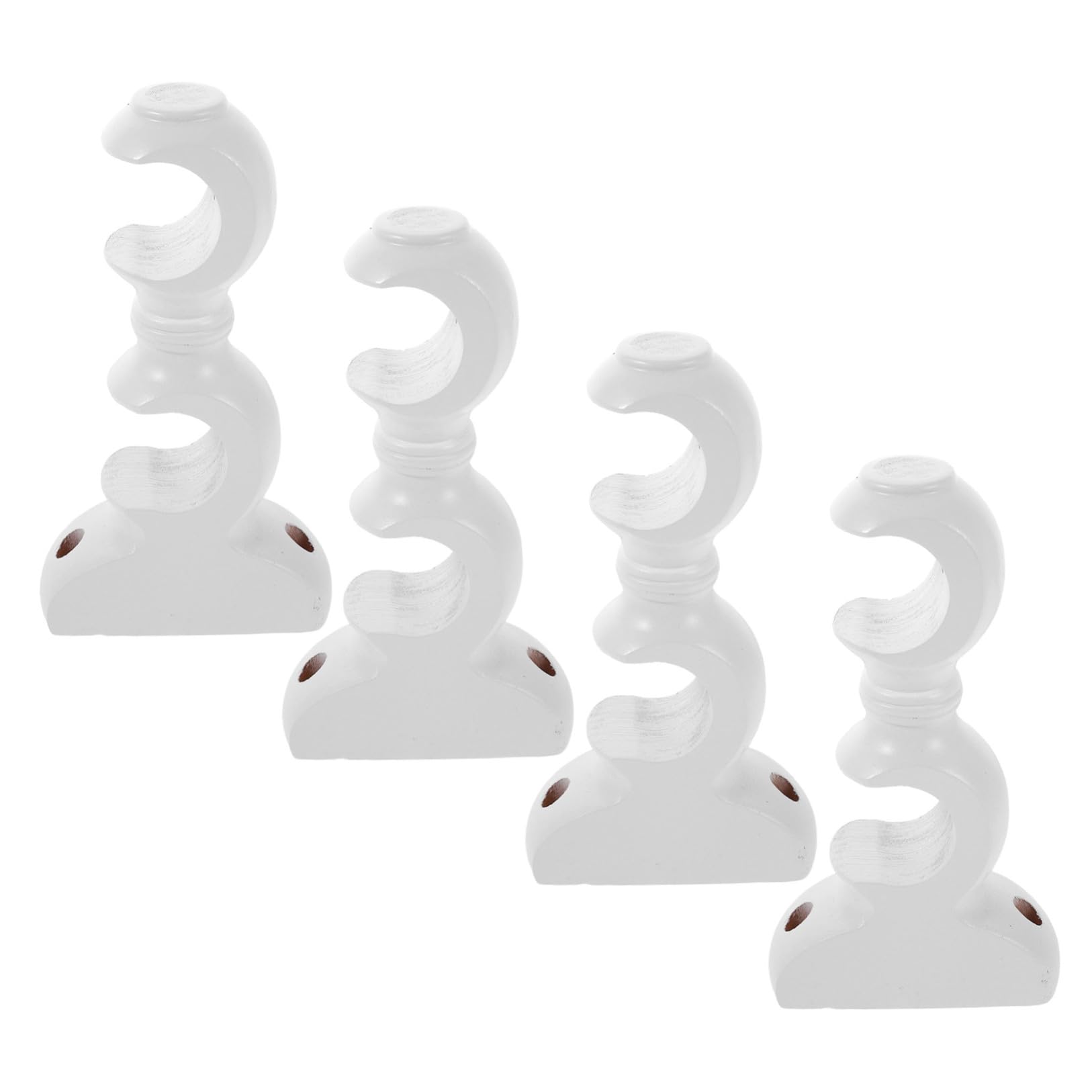 SHINEOFI 4 Pezzi Supporto Doppio in Legno per Bastone Base di Fissaggio Resistente per Bastone Accessorio per Tende in Casa