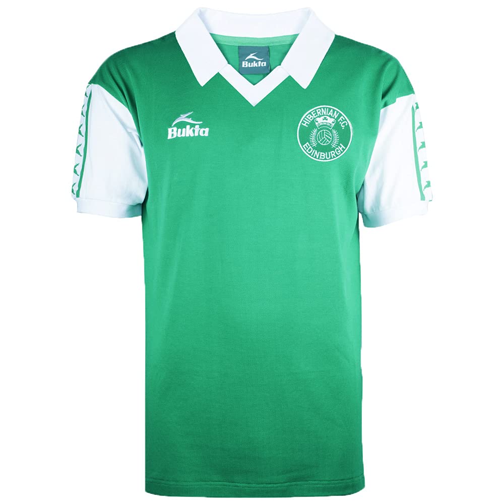 Score Draw Men's Green/White Hibernian 1978 Bukta Shirt XX-Large Polyester