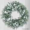 Wreaths for Front Door 26 Inch Spring Eucalyptus Greenery Wreath Handmade Summer Leaf Wreath All Season for Outside Window Wall Festival Farmhouse Indoor Outdoor Party Holiday Wedding Home Decor