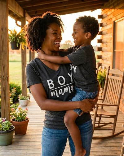 Image of Boy Mama Matching Mommy and Me Outfits Mom Daughter Shirts Mothers Day Outfits Mama Mini Clothing