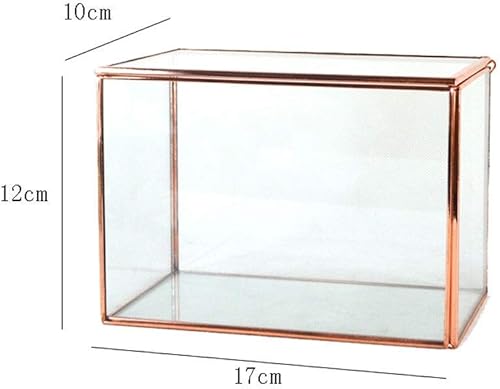 Miniatura 5 de TEmkin Regalo para las mujeres Joyeros Cajas de joyería Cajas de oro rosa Rectángulo Joyero Pecho Sello de vidrio Estilo Europeo Joyería de moda