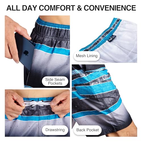 Image of Kanu Surf Men's Big Viper Extended Size Stripe Swim Trunk