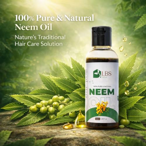 Image of Pure Neem Oil 100% Extra Virgin Cold Pressed | Natural Carrier Oil for Hair, Scalp & Skin Care | Deep Moisturizing Oil for Healthy Looking Hair & Daily Massage | 100ml (Pack of 2)