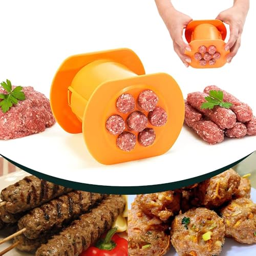 Cevapcici Press, Cevapcici Maker, 7 Holes Hot Dog Maker, Manual for Homemade Sausages, Meatballs Shaper