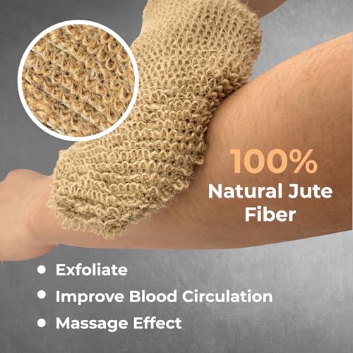 Guard&Marine Natural Jute Shower And Bath Gloves Washcloth For Body Cleansing And Exfoliation thumb #1