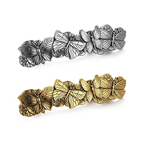 Jkjf 2 Pcs Celtic Knot Barrette Vintage Hair Barrettes Metal French Hair Clips Engraved Headwear For Women Girls - Gold Silver Style 2 #TOP12