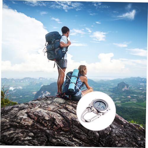 AKOOSY 多機能ステンレス製登山カラビナウォッチ 時計 日付 アラーム コンパス付き アウトドア用スポーツツール ナースや医療従事者向け丈