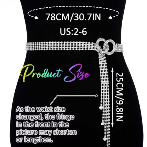 COSYDAYS Silver Rhinestone Belt Sparkly Waist Chain Belts for Women2