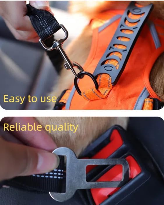Peitoral retrátil resistente para carros – Cinto de segurança de nylon ajustável para cães pequenos a grandes, elástico e compatível com veículos